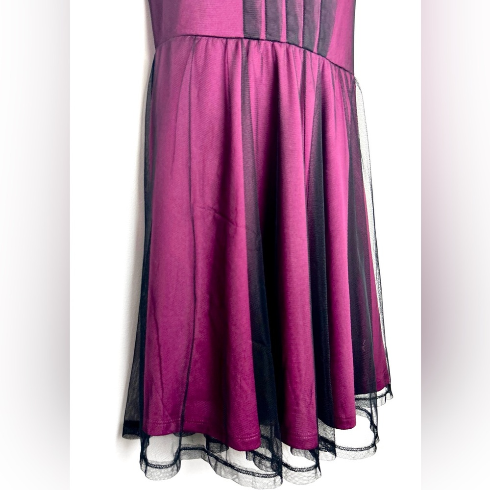 Xhilaration Maroon & Black Dress NWOT - Picture 3 of 10